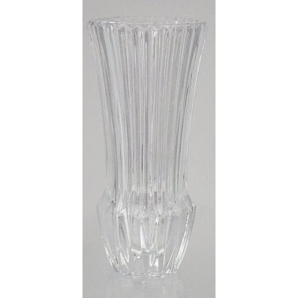 1977 Fostoria for Avon Crystal Bud Vase Clear Ribbed Avon Rep Gift EXC 5.5